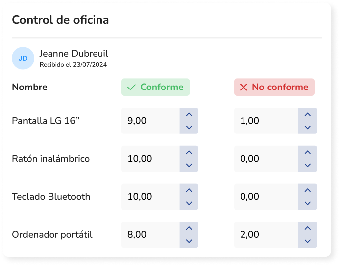 declarar conformidad recepción